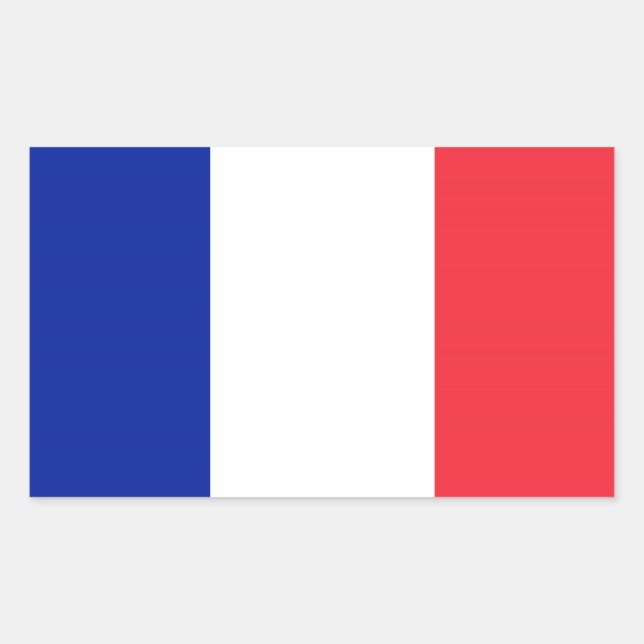 Sticker Rectangulaire Drapeau France (Devant)