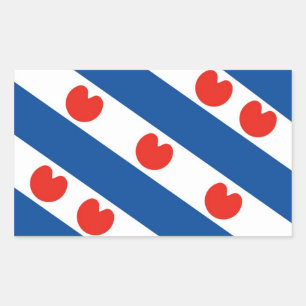 Sticker Rectangulaire Drapeau frison Pays-Bas