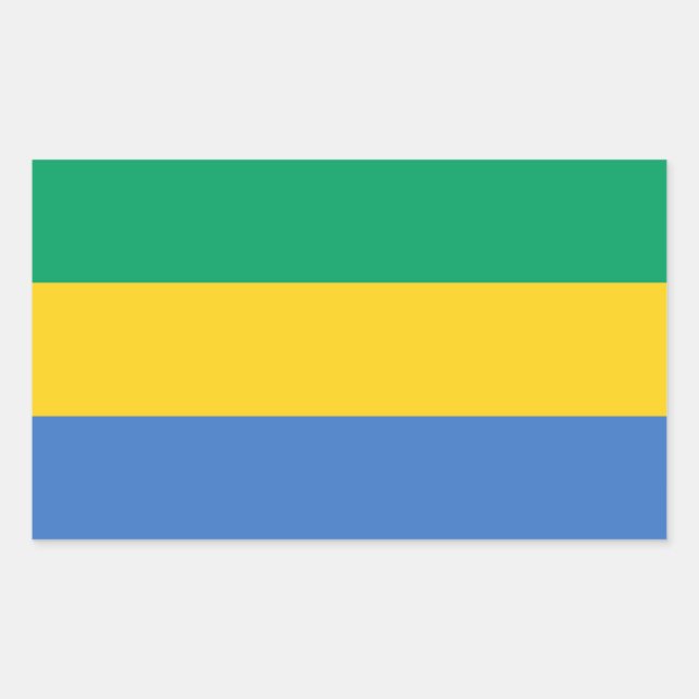 Sticker Rectangulaire Drapeau Gabon (Devant)