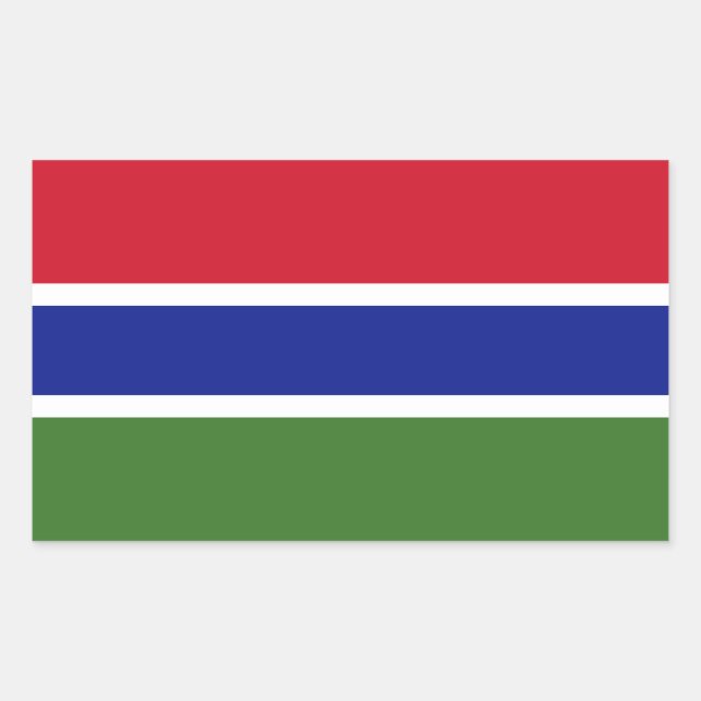 Sticker Rectangulaire Drapeau Gambie (Devant)