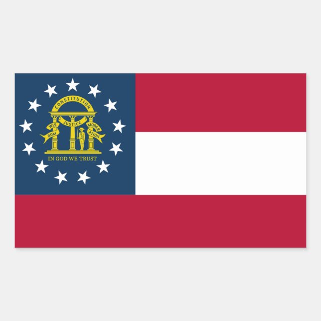 Sticker Rectangulaire Drapeau géorgien, Drapeau géorgien (Devant)
