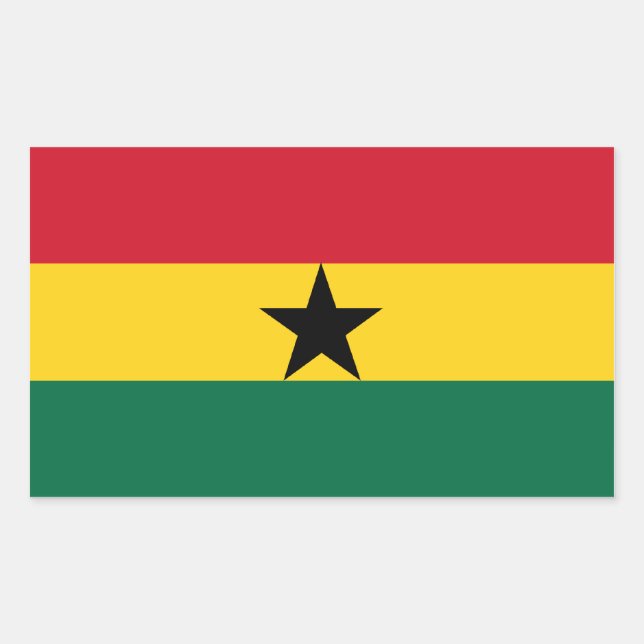 Sticker Rectangulaire Drapeau Ghana/Ghana (Devant)