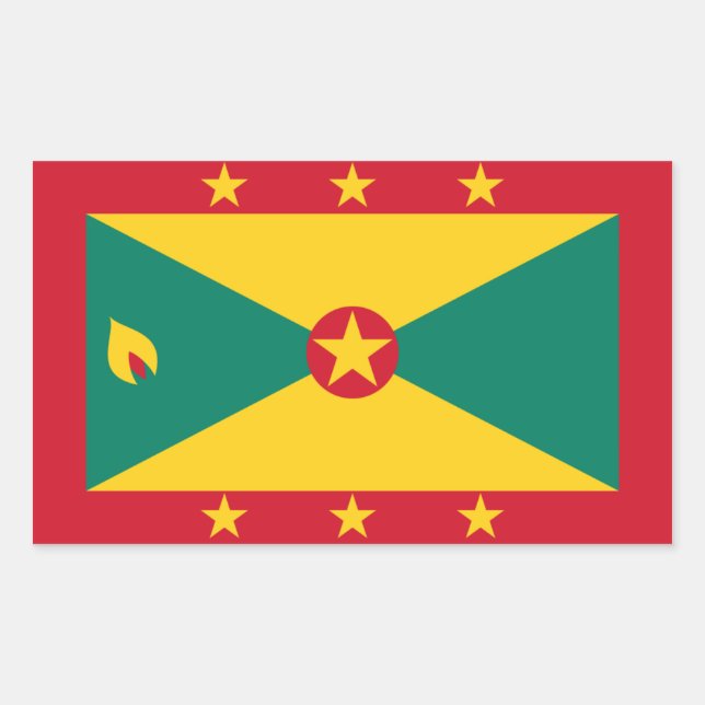 Sticker Rectangulaire Drapeau Grenade/Grenade/Grenade (Devant)