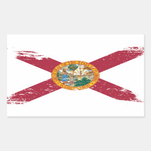 Sticker Rectangulaire Drapeau grunge de la Floride