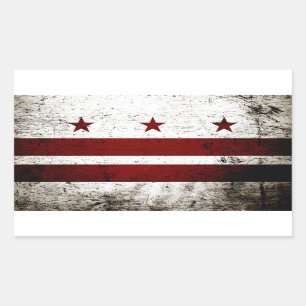 Sticker Rectangulaire Drapeau grunge noir de Washington DC
