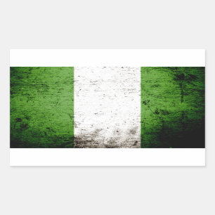 Sticker Rectangulaire Drapeau grunge noir du Nigéria