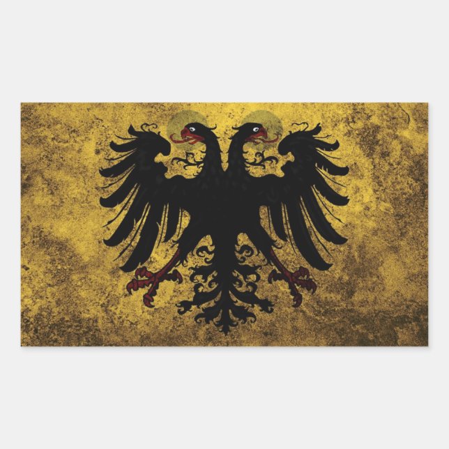 Sticker Rectangulaire Drapeau Grunge Saint Empire Romain (Devant)