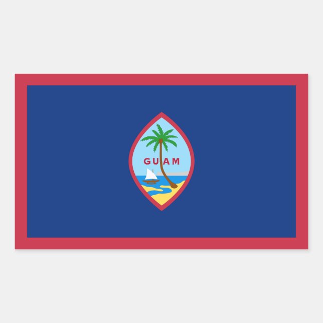 Sticker Rectangulaire Drapeau Guam (Devant)