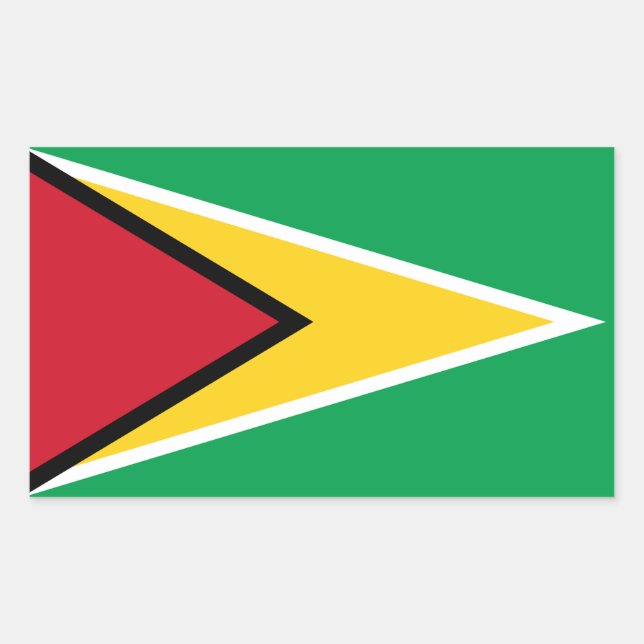 Sticker Rectangulaire Drapeau Guyana (Devant)