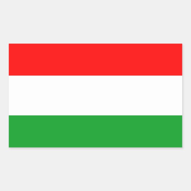 Sticker Rectangulaire Drapeau Hongrie (Devant)