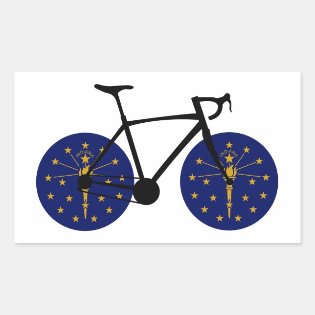 Sticker Rectangulaire Drapeau Indiana à vélo (Devant)