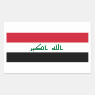Sticker Rectangulaire Drapeau Irak/Irak. Irak