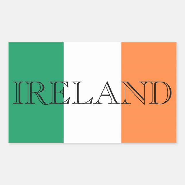 Sticker Rectangulaire Drapeau irlandais Irlande (Devant)
