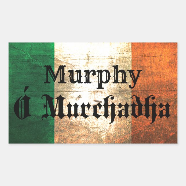 Sticker Rectangulaire Drapeau irlandais Murphy (Devant)