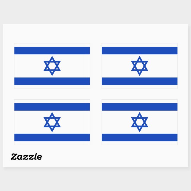 Sticker Rectangulaire Drapeau Israël (Feuille)