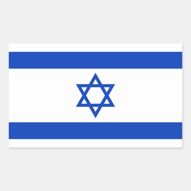 Sticker Rectangulaire Drapeau Israël (Devant)
