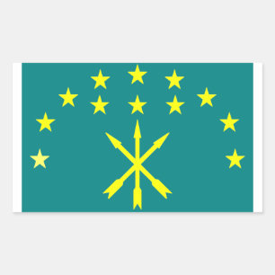 Sticker Rectangulaire Drapeau israélien circassien