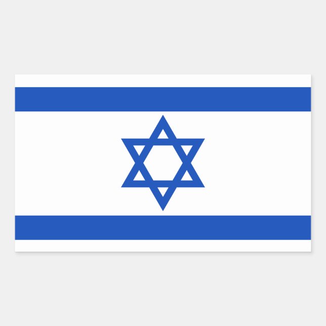 Sticker Rectangulaire Drapeau israélien de David (Devant)