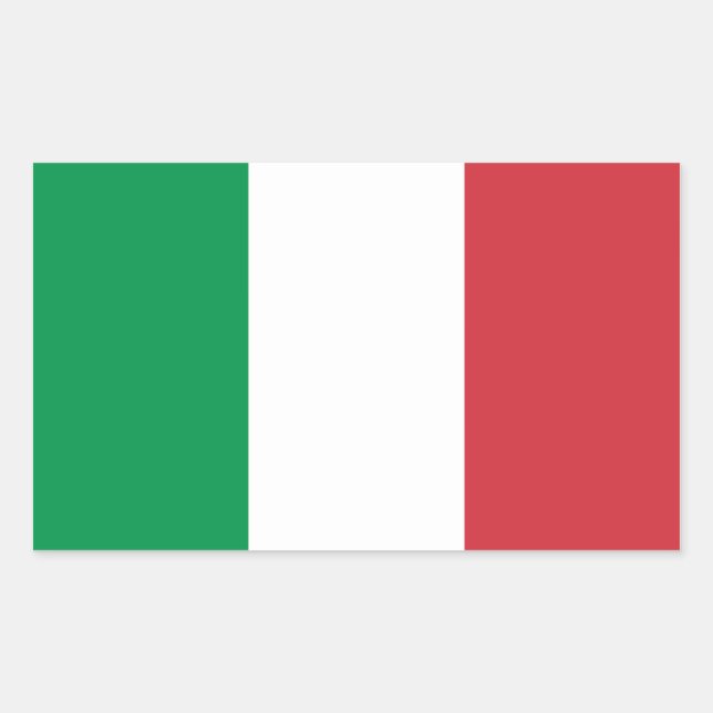 Sticker Rectangulaire Drapeau Italie/Italie (Devant)
