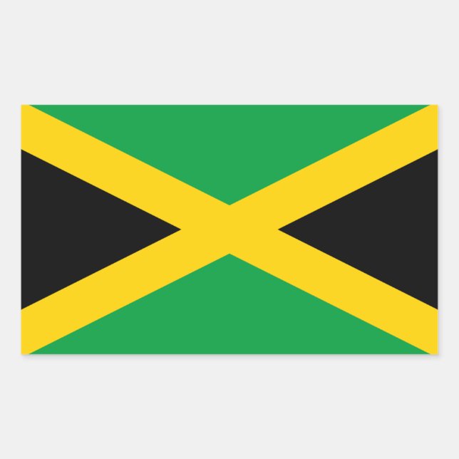 Sticker Rectangulaire Drapeau jamaïcain, Drapeau de la Jamaïque (Devant)