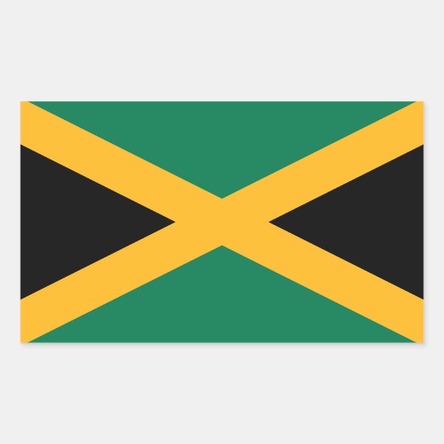 Sticker Rectangulaire Drapeau Jamaïque (Devant)