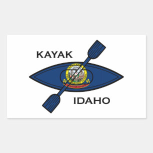 Sticker Rectangulaire Drapeau Kayak Idaho