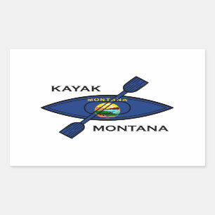 Sticker Rectangulaire Drapeau Kayak Montana