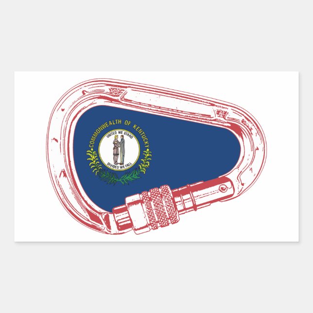 Sticker Rectangulaire Drapeau Kentucky Escalade carabiner (Devant)