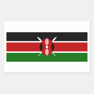 Sticker Rectangulaire Drapeau Kenya/Kenya