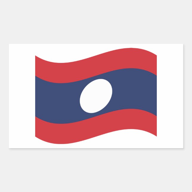 Sticker Rectangulaire Drapeau Laos (Devant)