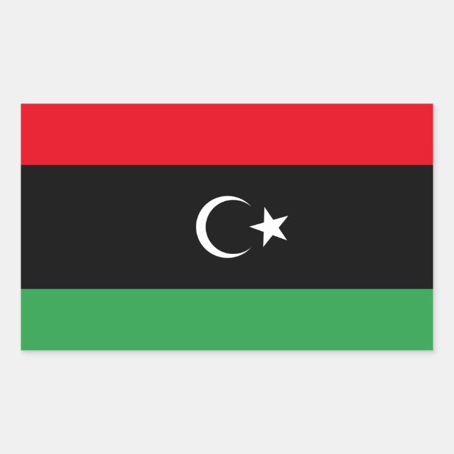Sticker Rectangulaire Drapeau Libye libre (Devant)