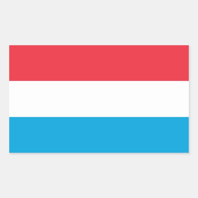 Sticker Rectangulaire Drapeau Luxembourg/Luxembourg (Devant)