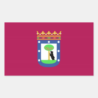 Sticker Rectangulaire Drapeau Madrid Espagne (Ville)
