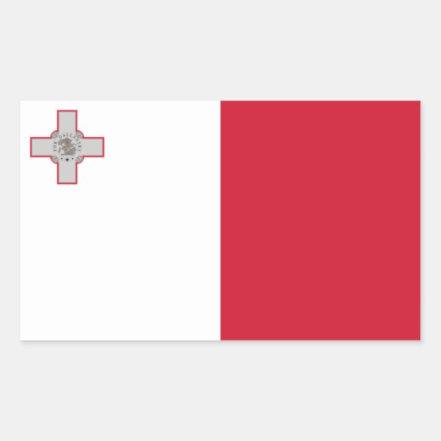 Sticker Rectangulaire Drapeau Malte/Malte (Devant)