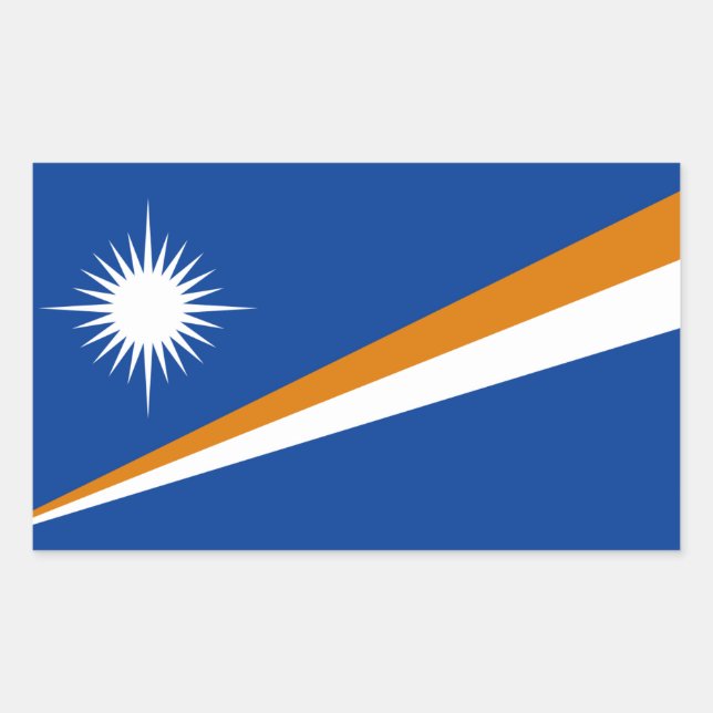 Sticker Rectangulaire Drapeau marshalais, Drapeau des Îles Marshall (Devant)