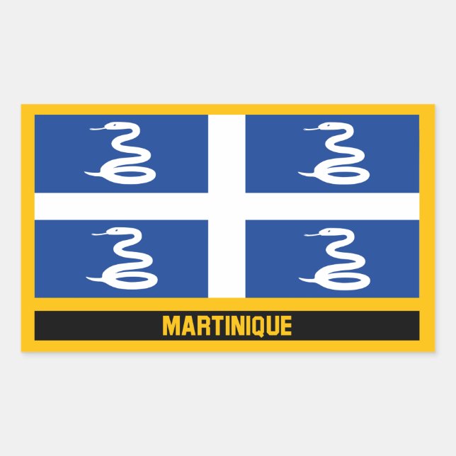 Sticker Rectangulaire Drapeau Martinique (Devant)