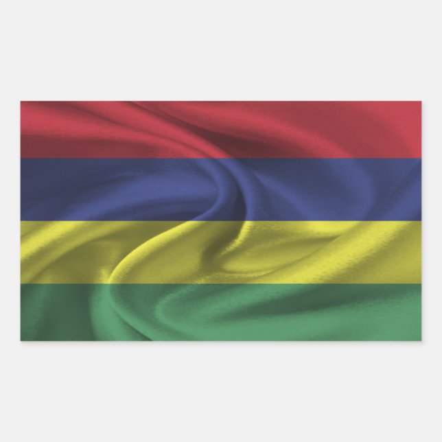 Sticker Rectangulaire Drapeau Maurice (Devant)