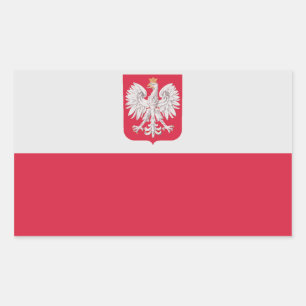 Sticker Rectangulaire Drapeau national de la Pologne