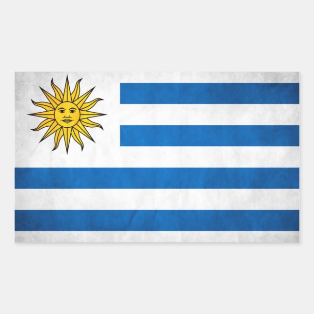 Sticker Rectangulaire Drapeau national de l'Uruguay (Devant)