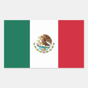 Sticker Rectangulaire Drapeau national du Mexique