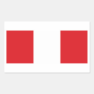 Sticker Rectangulaire Drapeau national du Pérou