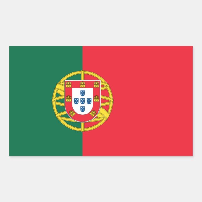 Sticker Rectangulaire Drapeau national du Portugal (Devant)