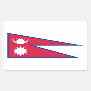Sticker Rectangulaire Drapeau népalais
