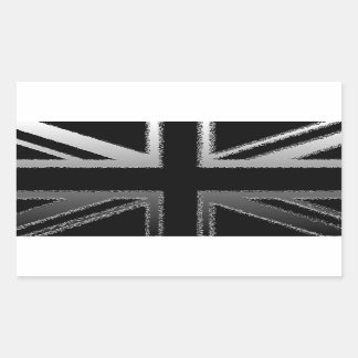 Sticker Rectangulaire Drapeau noir et gris argenté Union