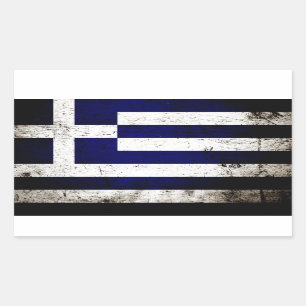 Sticker Rectangulaire Drapeau noir Grunge Grèce