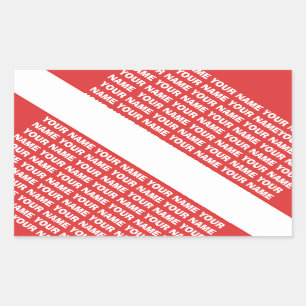 Sticker Rectangulaire Drapeau NOMMÉ FAIT SUR COMMANDE de SYMBOLE de