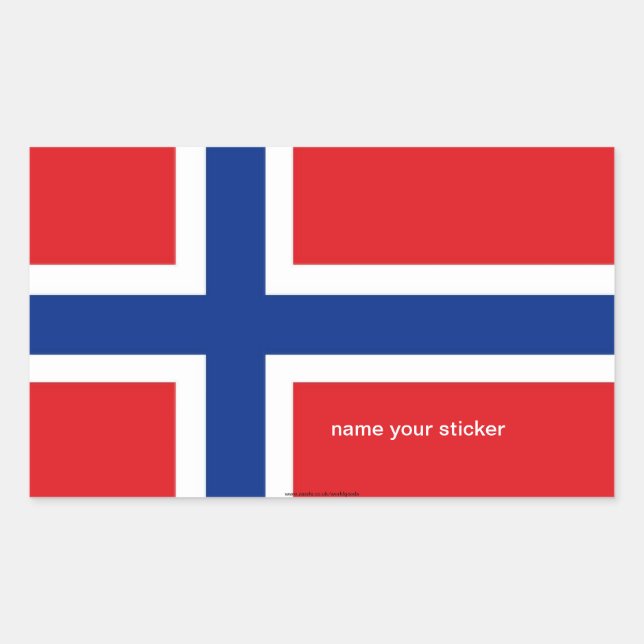 Sticker Rectangulaire Drapeau norvégien (Devant)