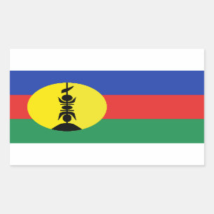 Sticker Rectangulaire Drapeau Nouvelle-Calédonie - Drapeau de Nouvelle-C