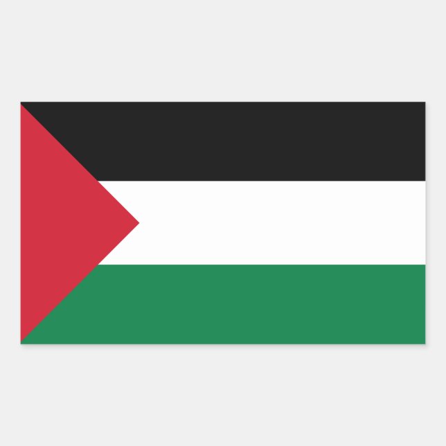 Sticker Rectangulaire Drapeau palestinien (Devant)
