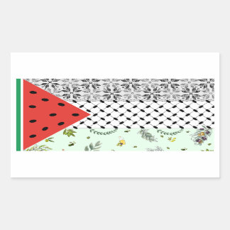Sticker Rectangulaire Drapeau palestinien